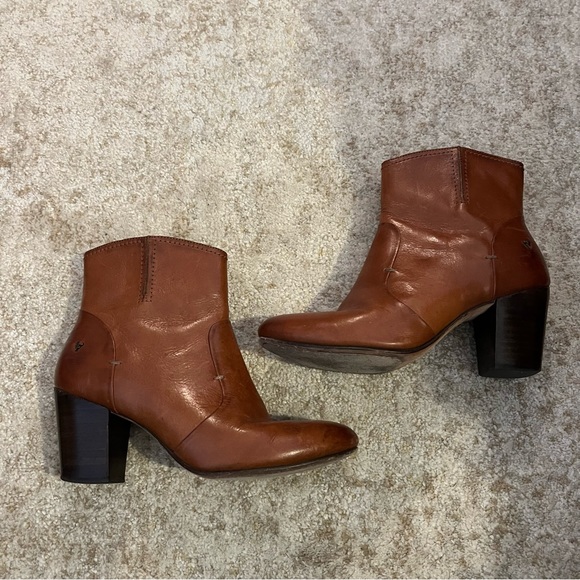Trask Shoes - Trask Rhonda Leather Ankle Boots Brown Size 7